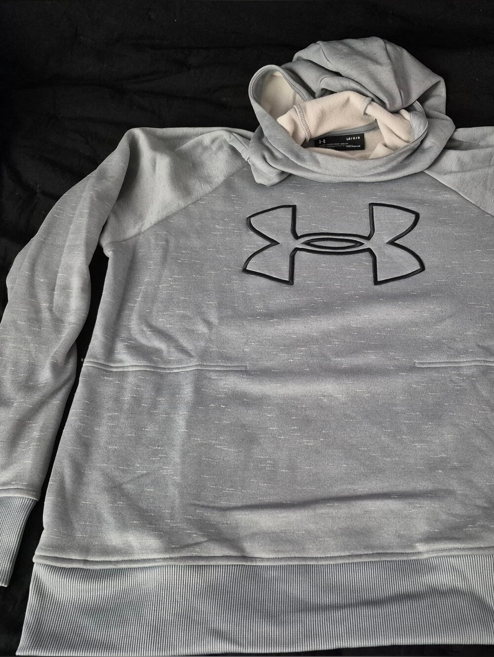 Under Armour Light Gray Pullover Hoodie with Black Logo